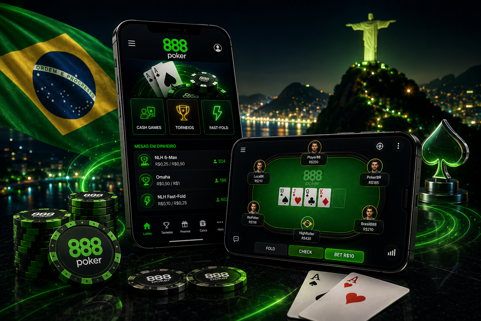 888 Poker mobile app for players in Brazil