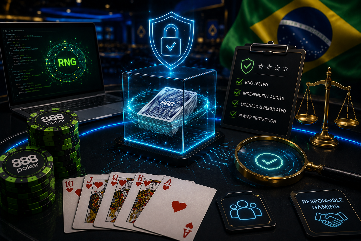 888 Poker fair play and game security for Brazil players