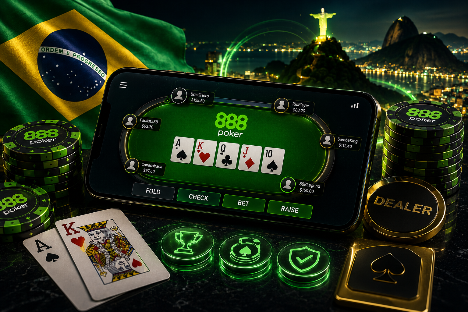 888 Poker Texas Hold'em rules for players in Brazil